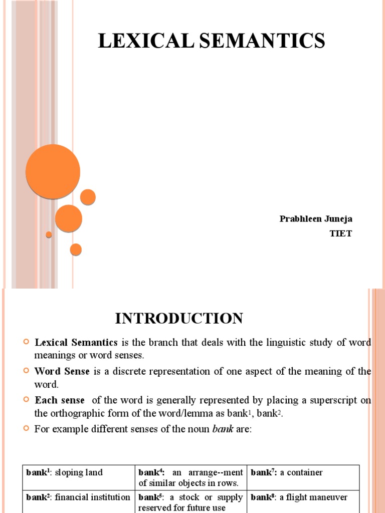 Understanding Lexical Semantics | PDF | Combustion | Lexical Semantics