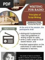 RBI Training 2020 Principles and Guidelines in Radio Scriptwriting PDF