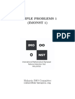 Sample Problems 1 (Imonst 1) : Malaysia IMO Committee