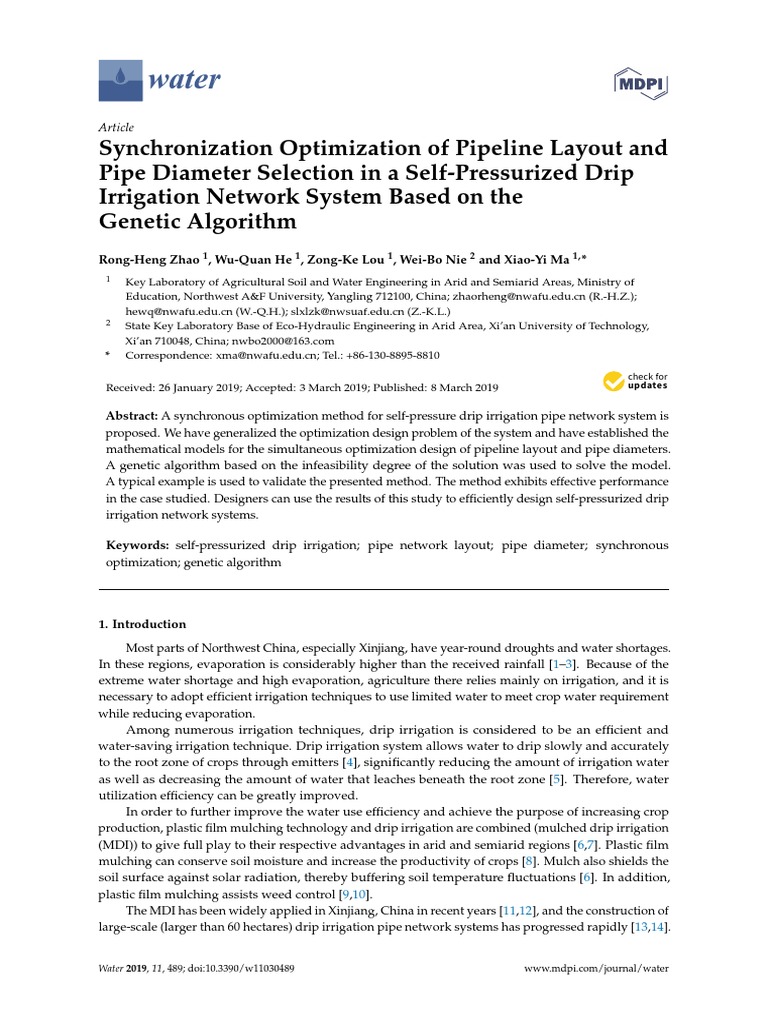Water 11 00489 | PDF | Mathematical Optimization | Genetic Algorithm