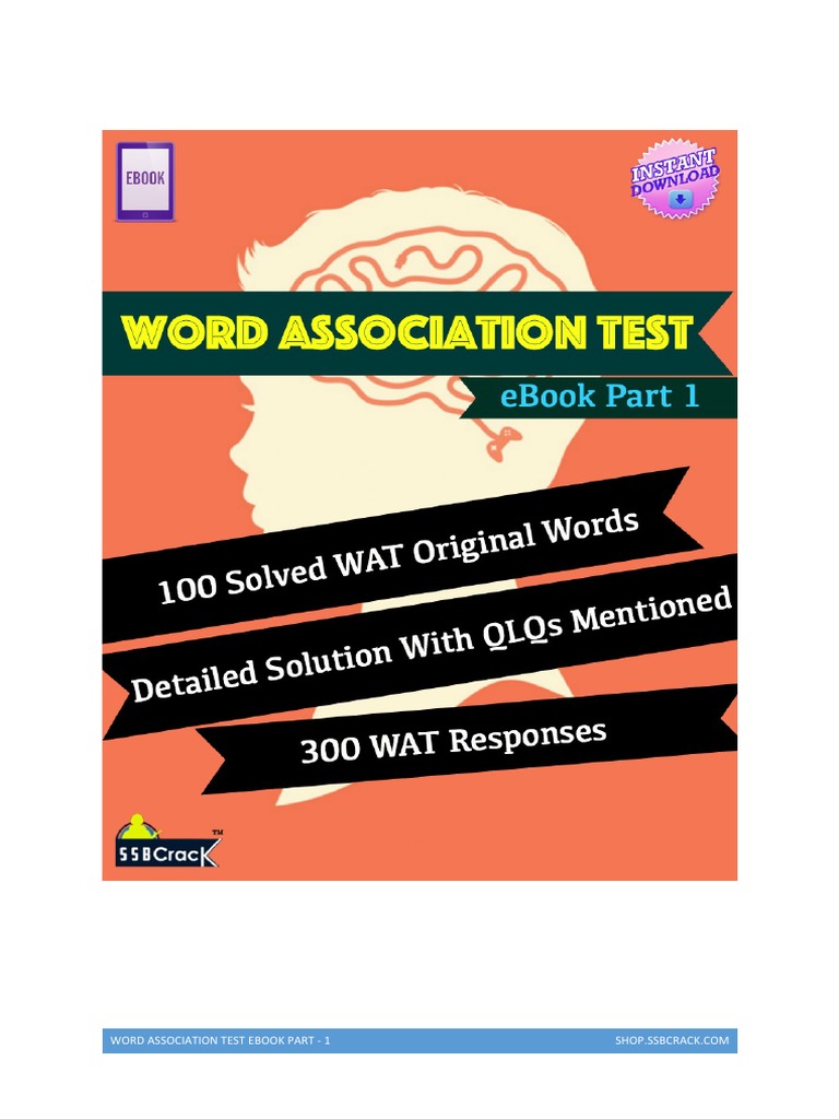 Word Association Test Solved Ebook Part 1 PDF | PDF | Optimism ...