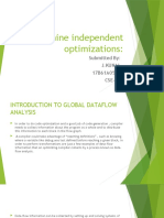 Machine independent optimizations: Global dataflow analysis
