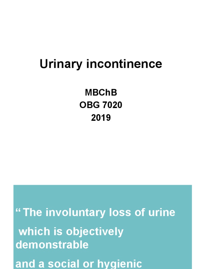 Understanding Urinary Incontinence | PDF | Urinary Incontinence | Urination