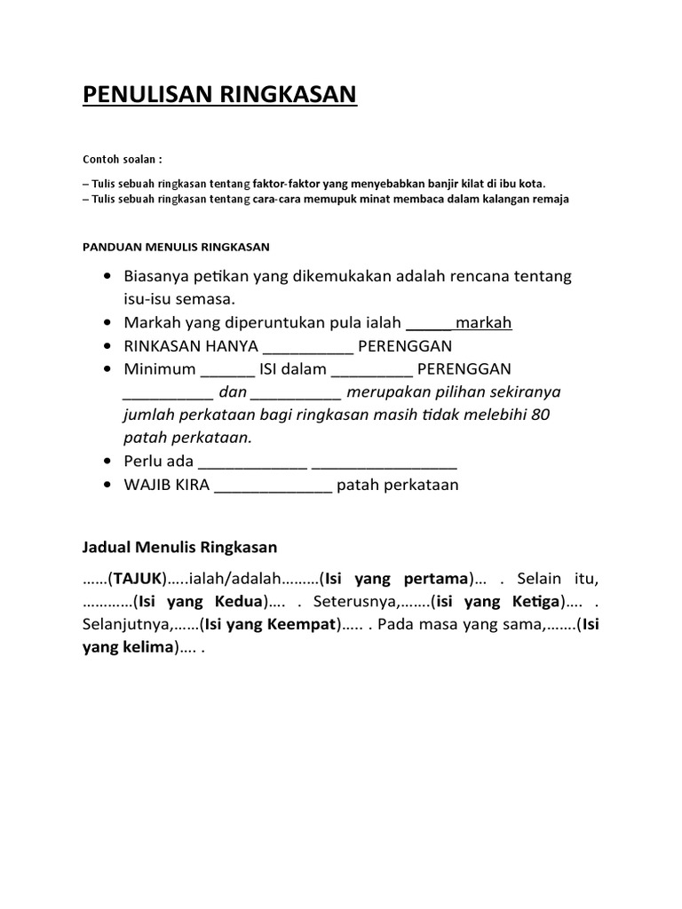Penulisan Ringkasan | PDF