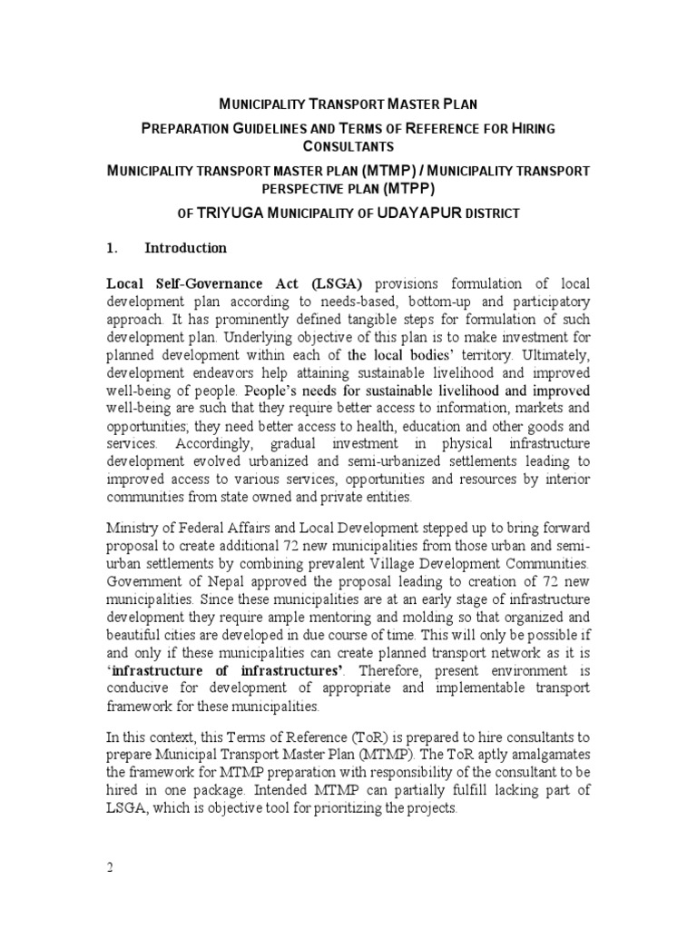 MTMP Preparation Guidelines for Triyuga | PDF | Infrastructure ...