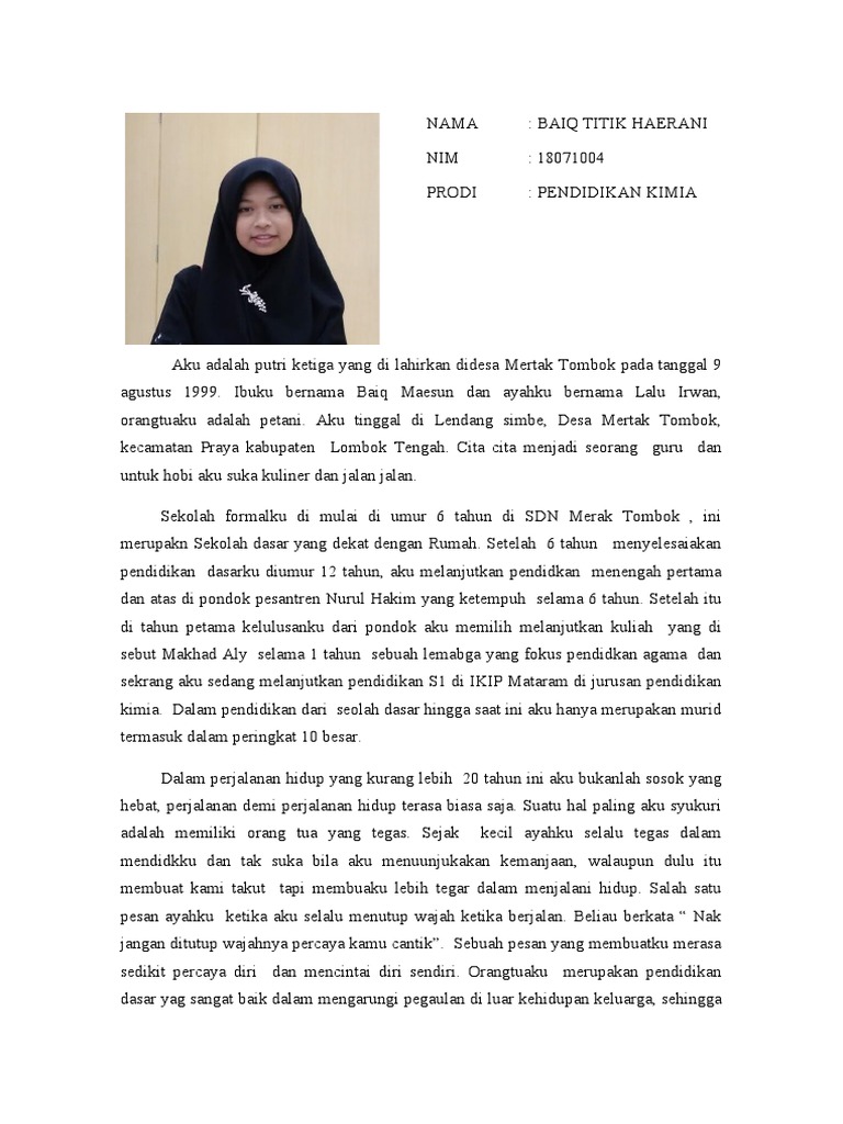Kisah Perjalanan Hidup Baiq Titik | PDF