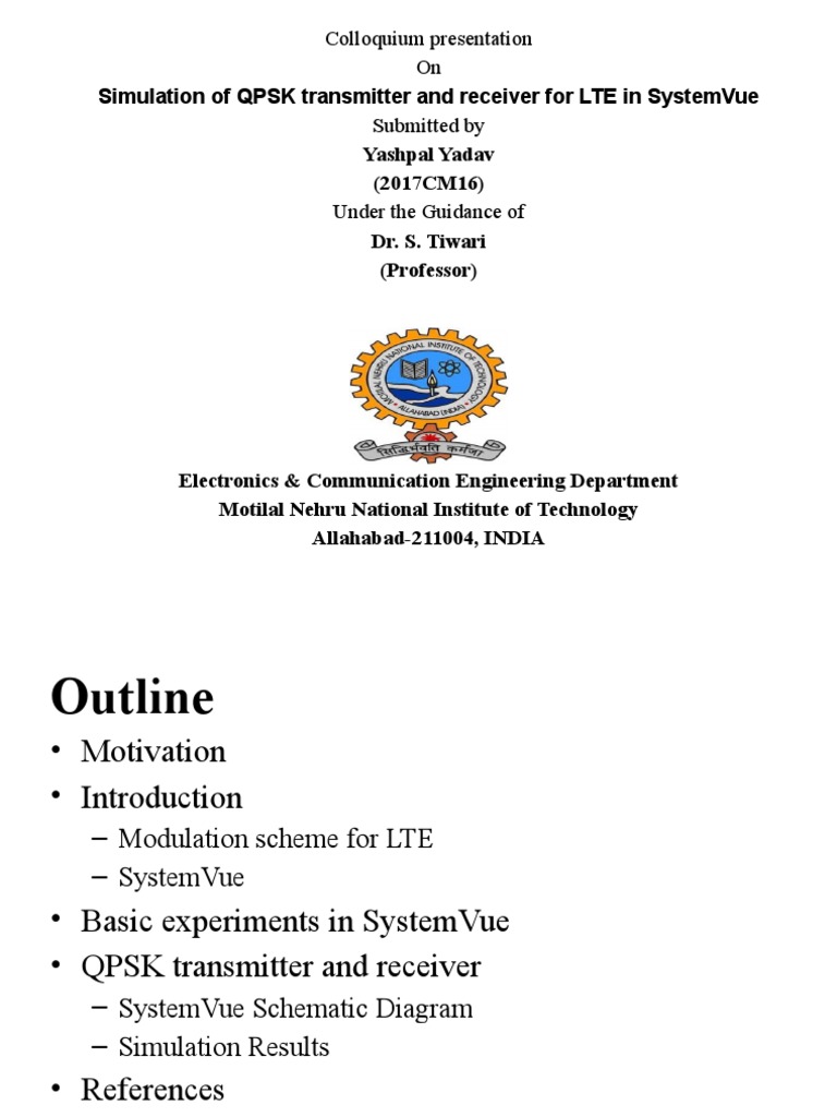 Simulation of QPSK Transmitter and Receiver For LTE in SystemVue PDF