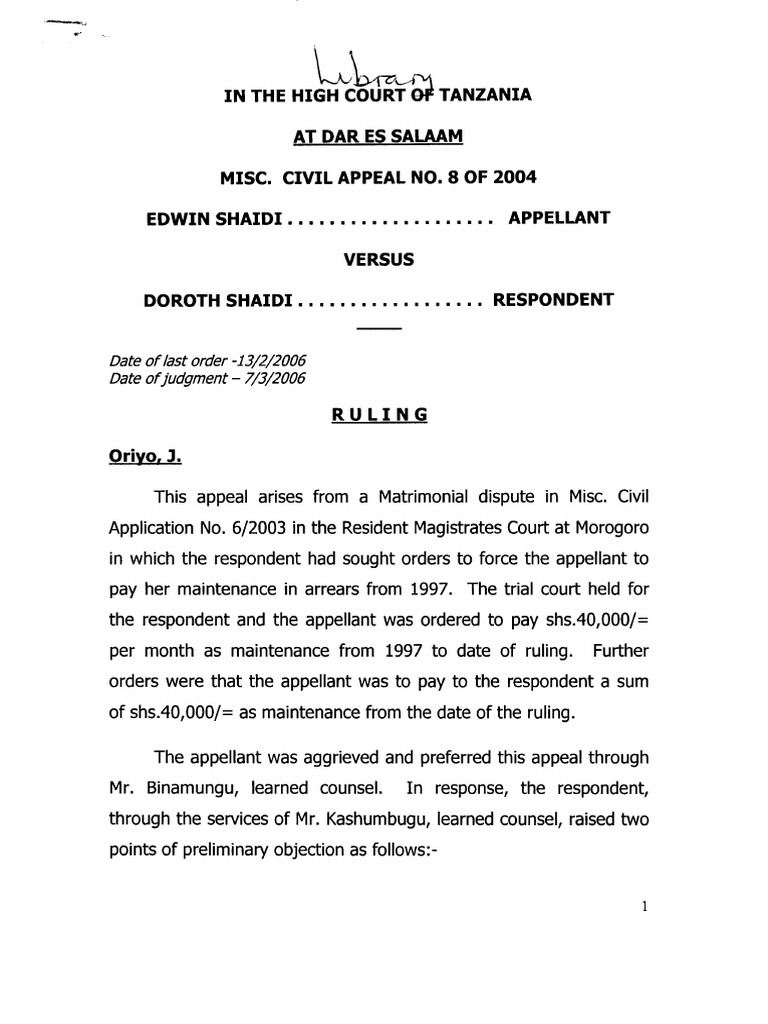 Matrimonial Appeal, Time Barred PDF Appeal Trials