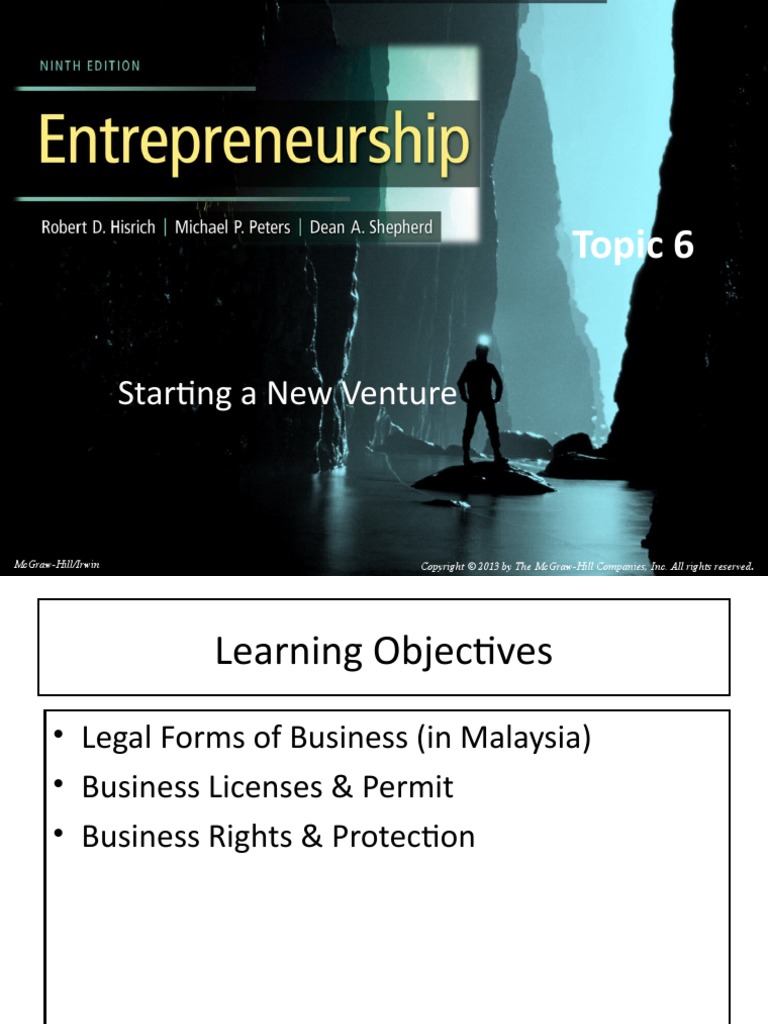 Topic 6: Starting A New Venture | PDF | Partnership | Trademark