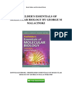 Freifelders Essentials of Molecular Biology by George M Malacinski PDF