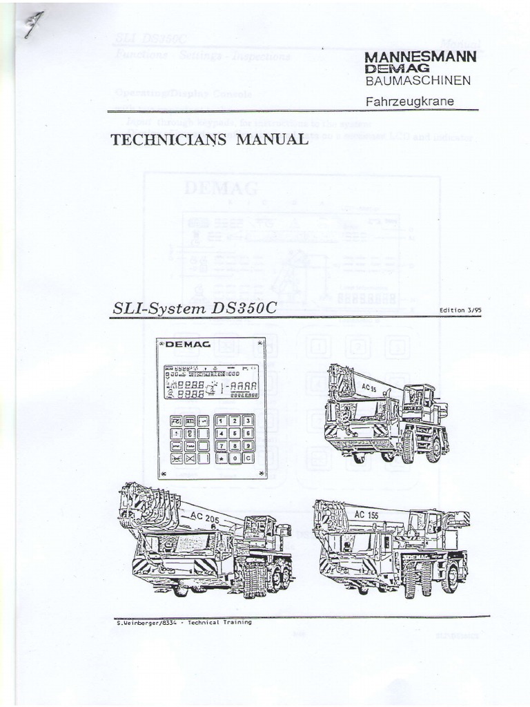 SLI DS350C Crane Manual Overview | PDF | Crane (Machine) | Switch