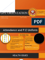 Gpe Orientation: P.E Department