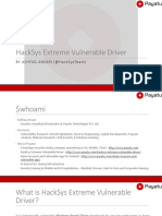 Hacksys Extreme Vulnerable Driver: by Ashfaq Ansari (@hacksysteam)