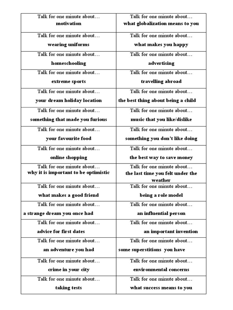 Talk For One Minute | PDF | Multilingualism | Storytelling