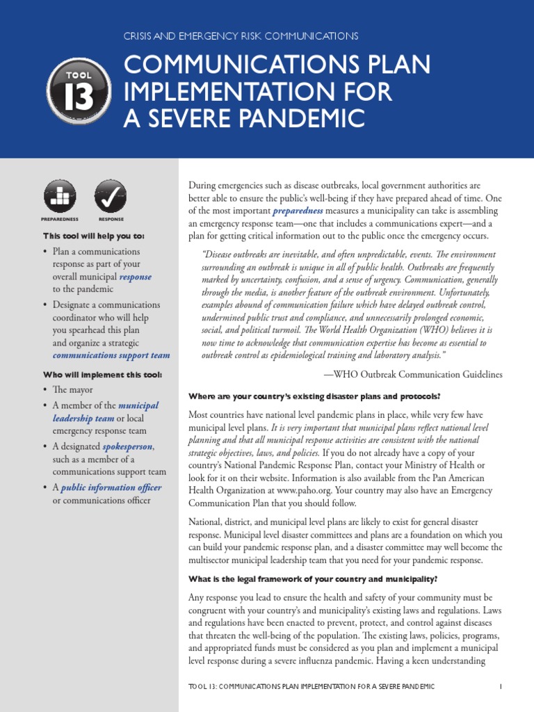 Pandemic ResponseToolKitTool | PDF | Mass Media | News