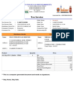 Uday Indane Gas Service Tax Invoice for 1 Cylinder