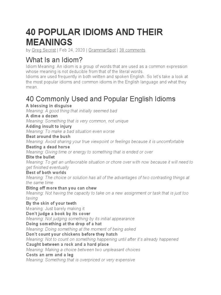 501+ Idioms With Examples & Meaning For Everyday Usage [PDF Available]