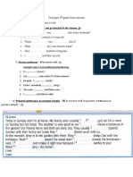 6th Grade Test Paper 1st Semester Verbs Tenses Questions