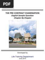 The Pre Contract Examination: English Sample Question Chapter by Chapter