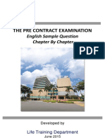 The Pre Contract Examination: English Sample Question Chapter by Chapter