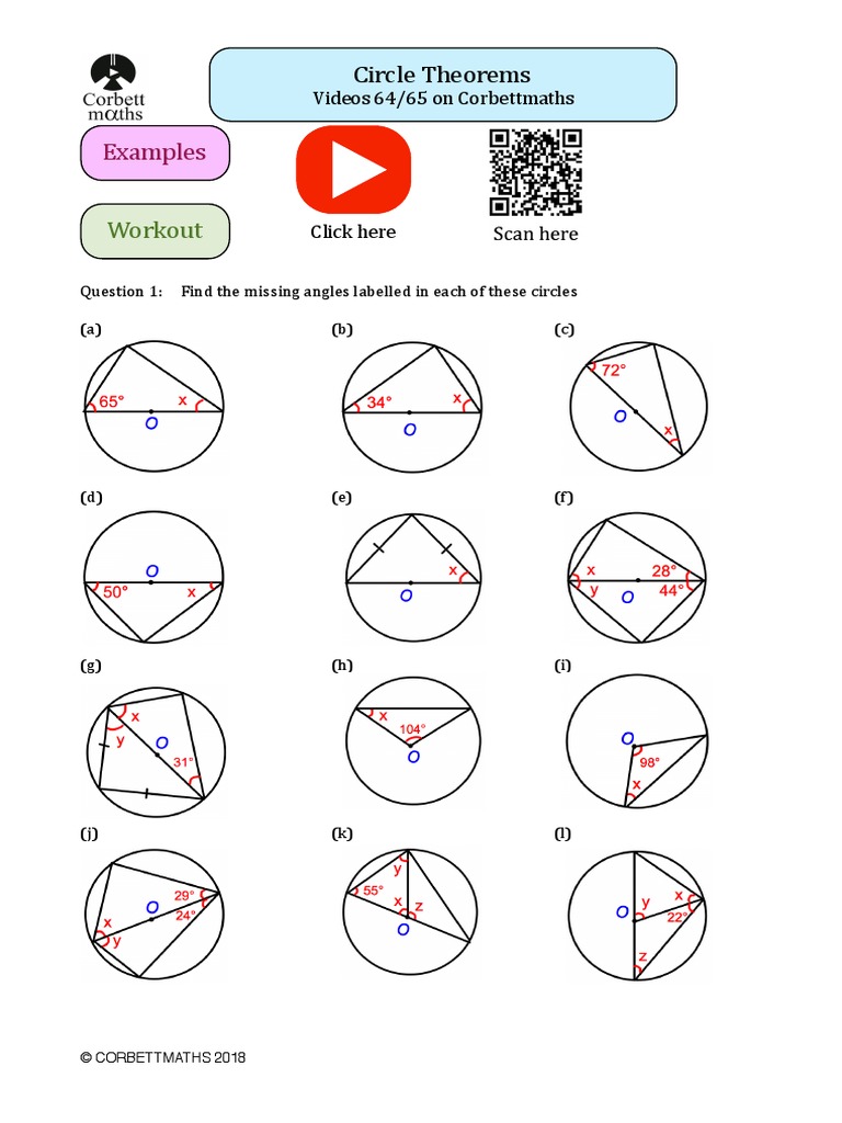 Corbett Circle Theorems Textbook Exercise Circle Space