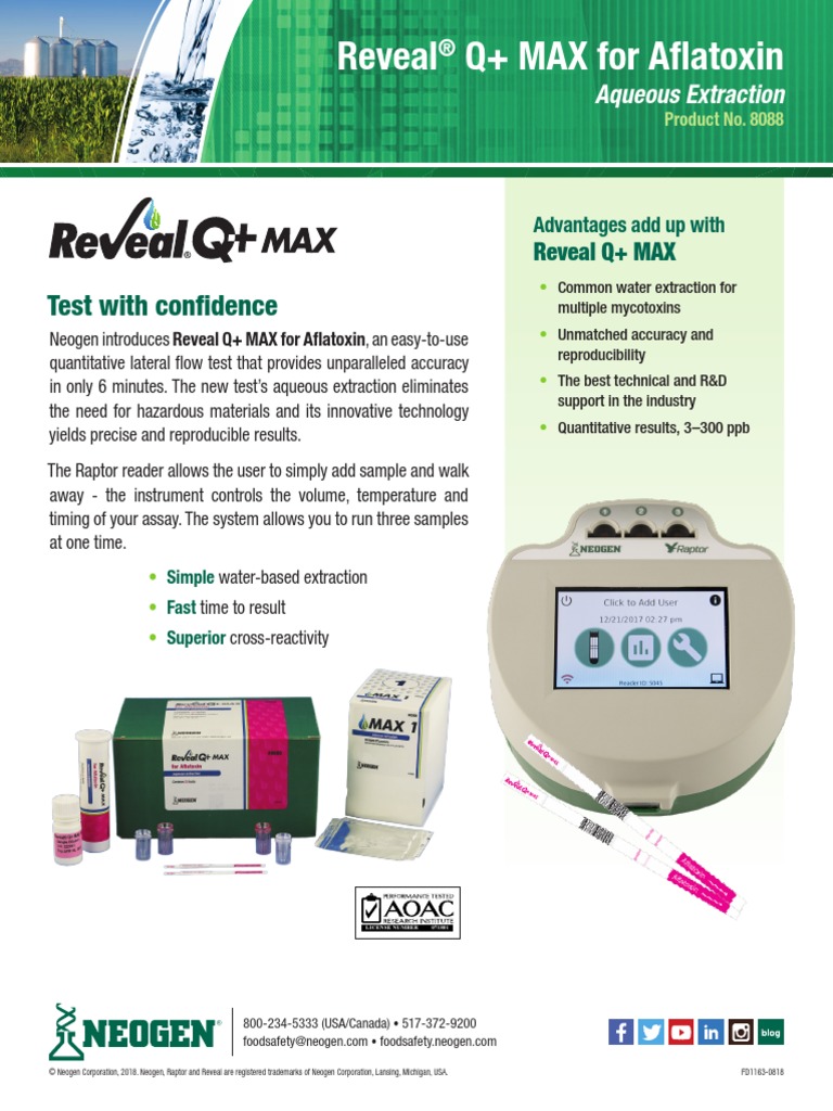 Reveal Q+ MAX For Aflatoxin Test With Confidence Download Free PDF