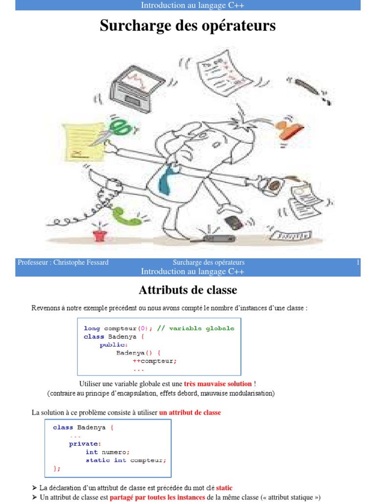 Surcharge des opérateurs en C++ | PDF | Classe (informatique) | C