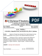 Sri Chaitanya IIT Academy JEE-Advance-2016-P2-Model Question Paper