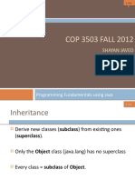 COP 3503 FALL 2012 Programming Fundamentals using Java Inheritance and Polymorphism