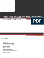 Problems of Modern Transportation: Revision For The Mid-Term Test