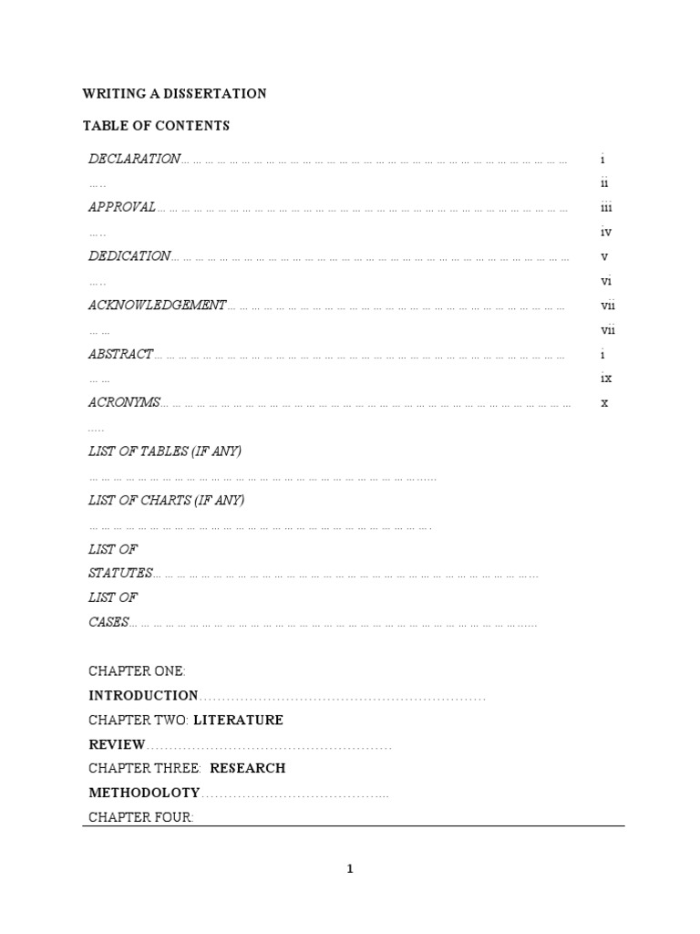 I II III IV V VI VII VII I Ix X: Writing A Dissertation | PDF | Thesis ...