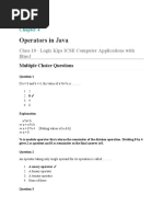 Operators in Java: Class 10 - Logix Kips Icse Computer Applications With Bluej