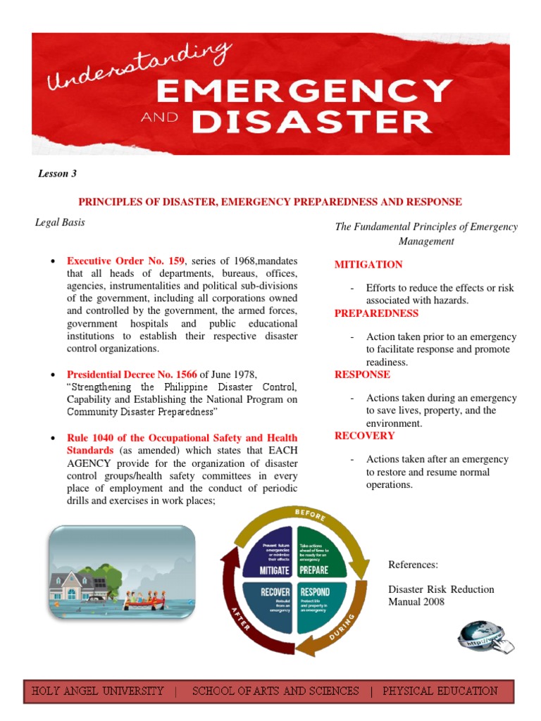 Principles of Disaster, Emergency Preparedness and Response Lesson 3 PDF
