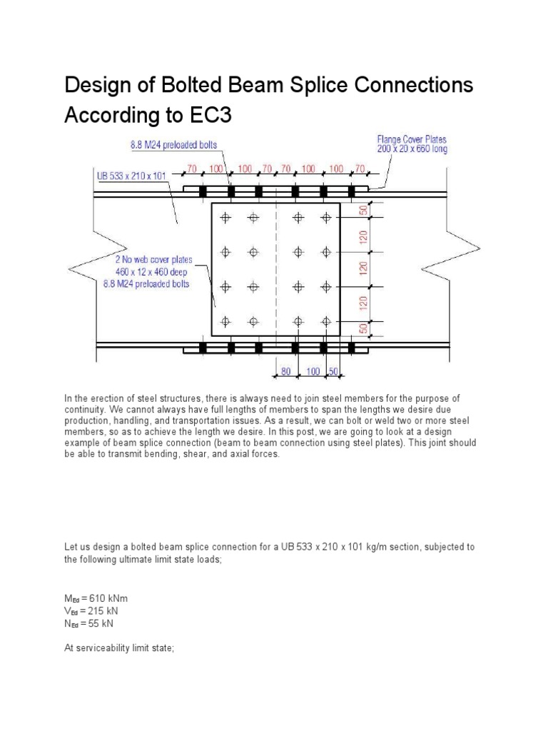 Design of Bolted Beam Splice Connections According To EC3 PDF Beam (Structure) Screw