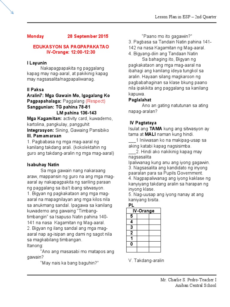 LP Esp Week 16 Day 1 2 1 | PDF
