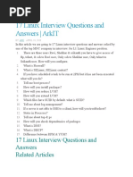 17 Linux Interview Questions and Answers Related Articles