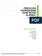Psikologi Kepribadian Edisi Revisi Alwisol: Table of Content