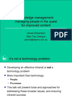 Knowledge Management: Managing People in The Quest For Improved Content