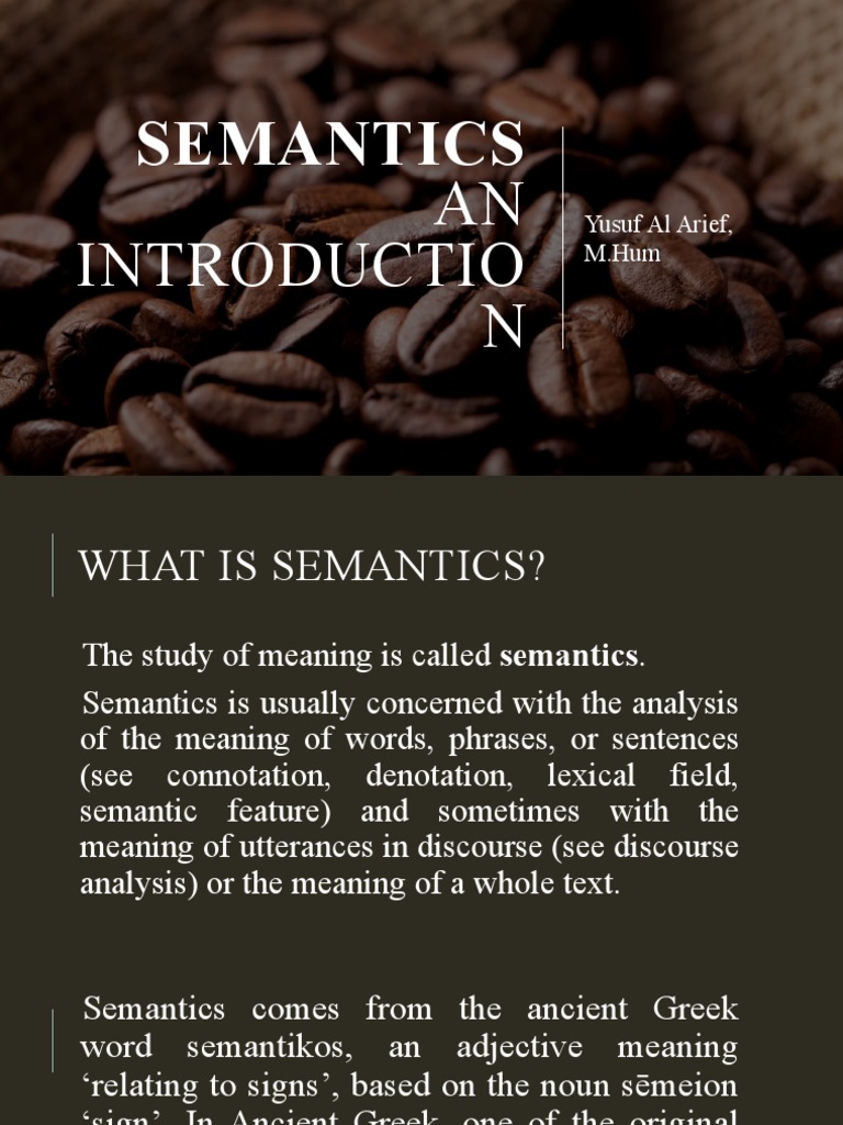 Understanding Semantics and Meaning | PDF | Semantics | Phrase