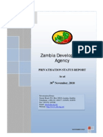 Zambia Privatisation Status Report 2010 - ZDA