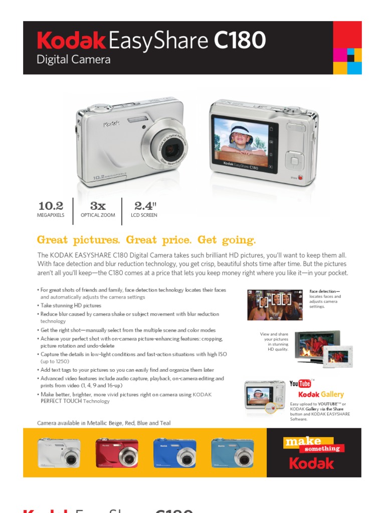 Kodak Easy Share c180 PDF Digital Camera Pixel