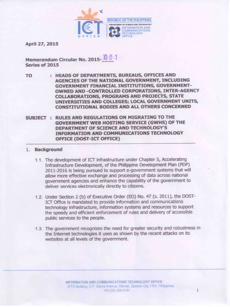 ICTO MC2015-001 GWHS No-Annexes PDF | PDF