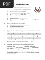 Atomic Structure KS4 (F) HWK