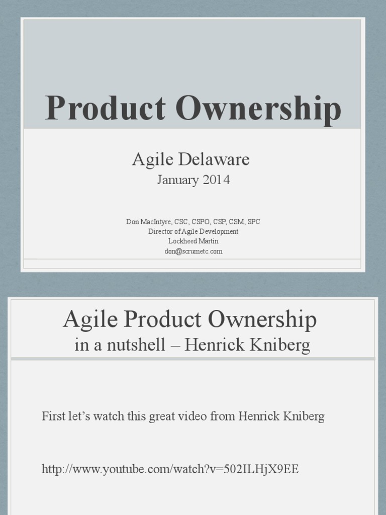 Product Owner Presentation PDF Scrum (Software Development
