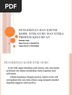 Pengertian Dan Esensi Kode Etik Guru