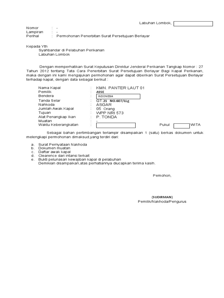 A. Permohonan SPB | PDF | Hukum
