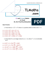 Proof by Exhaustion Worksheet