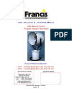 User Instruction & Installation Manual: L480 Remote Control Tungsten Halogen Searchlight