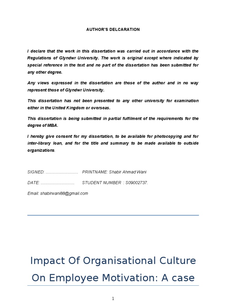 Impact of Culture on Employee Motivation | PDF | Organizational Culture ...