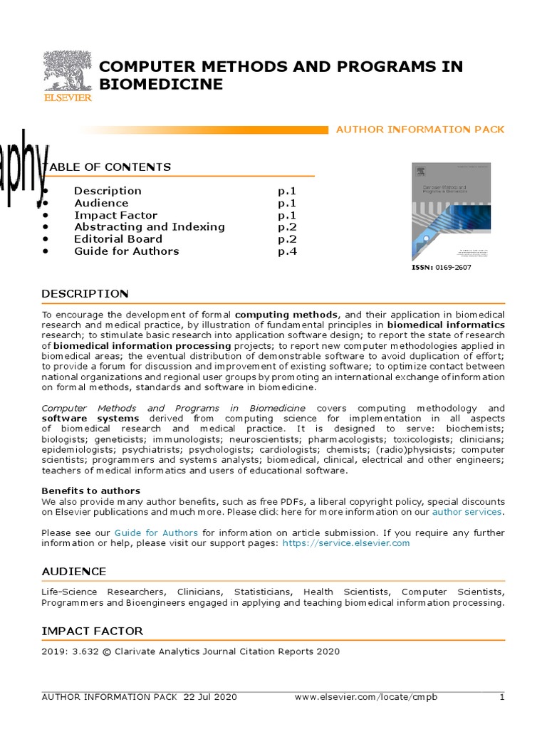 COMPUTER METHODS AND PROGRAMS IN Autor Information Pack | PDF | Open ...